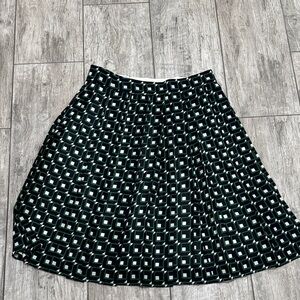 J. Crew Green, Black and White Geometric A-Line Skirt